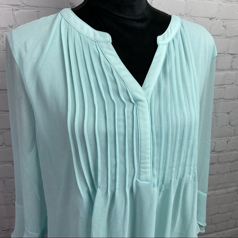 Charter Club Pleat Front Bell Sleeve Blouse - Picture 4 of 7